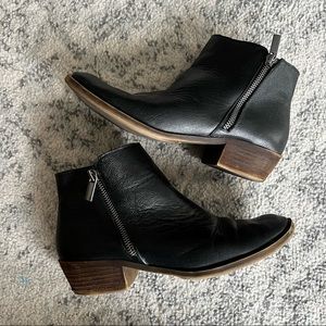 Black Leather Ankle Boots